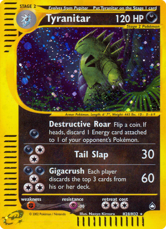 Tyranitar H28/147 Rare Holo | Aquapolis | Pokemon Card