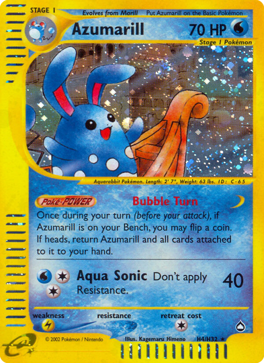 Azumarill H4/147 Rare Holo | Aquapolis | Pokemon Card