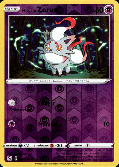 Hisuian Zoroark 76/196 Reverse Holo | Lost Origin | Pokemon Card