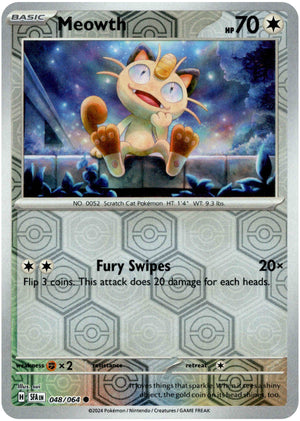 Meowth 48/64 Reverse Holo | Shrouded Fable | Pokemon Card