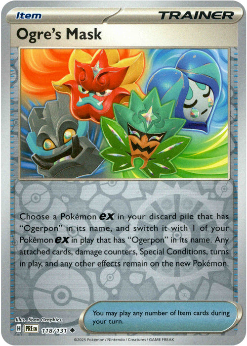 Ogre's Mask 118/131 Reverse Holo | Prismatic Evolutions | Pokemon Card
