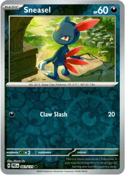 Sneasel 61/131 Reverse Holo | Prismatic Evolutions | Pokemon Card