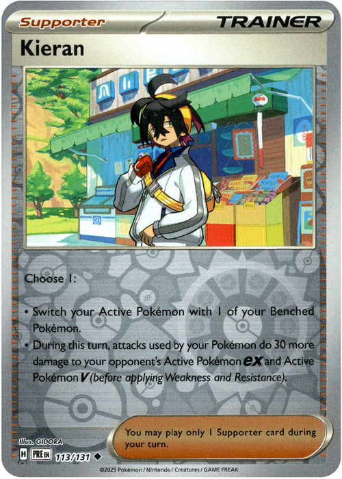 Kieran 113/131 Reverse Holo | Prismatic Evolutions | Pokemon Card