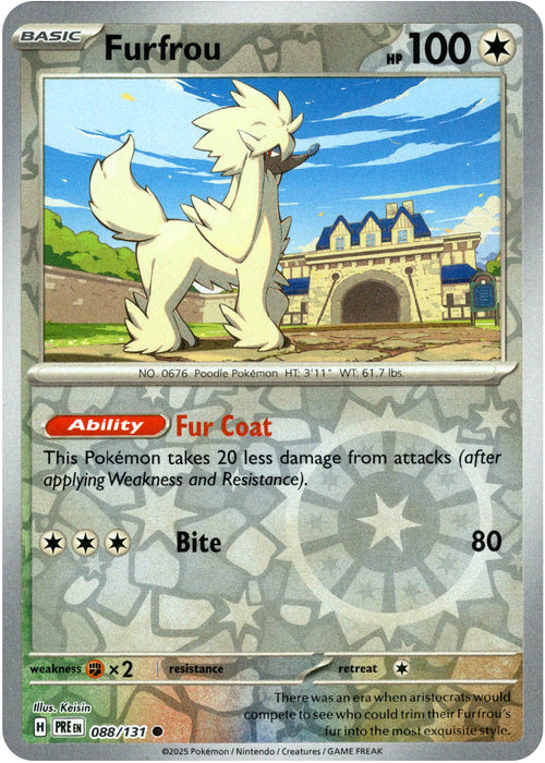 Furfrou 88/131 Reverse Holo | Prismatic Evolutions | Pokemon Card