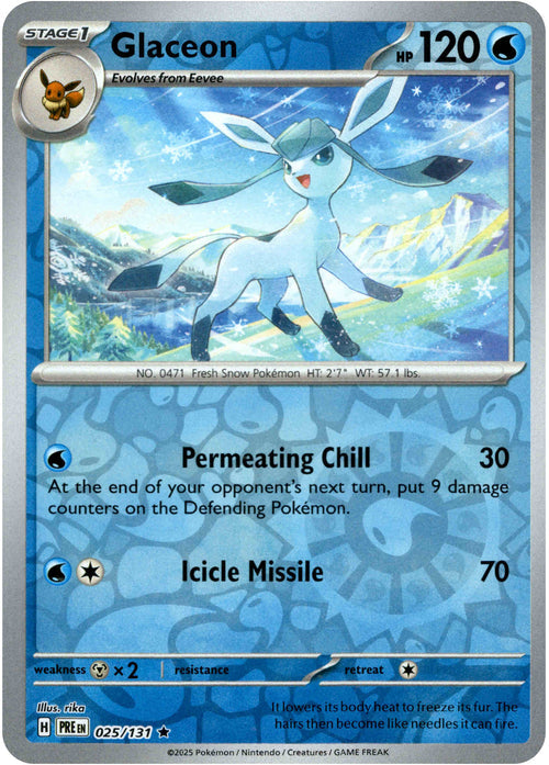 Glaceon 25/131 Reverse Holo | Prismatic Evolutions | Pokemon Card