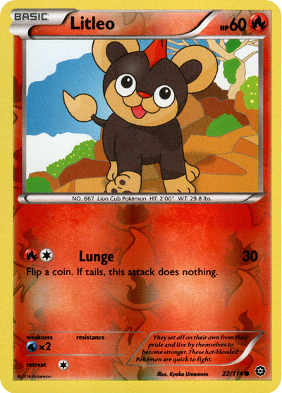 Litleo 22/114 Reverse Holo | Steam Siege | Pokemon Card