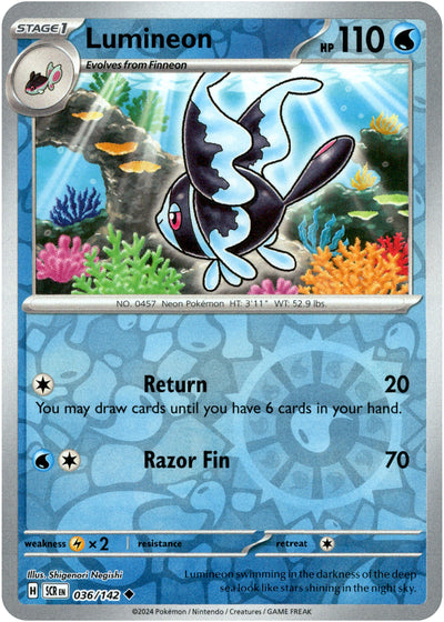 Lumineon 36/142 Reverse Holo | Stellar Crown | Pokemon Card