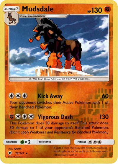 Mudsdale 78/147 Reverse Holo | Burning Shadows | Pokemon Card