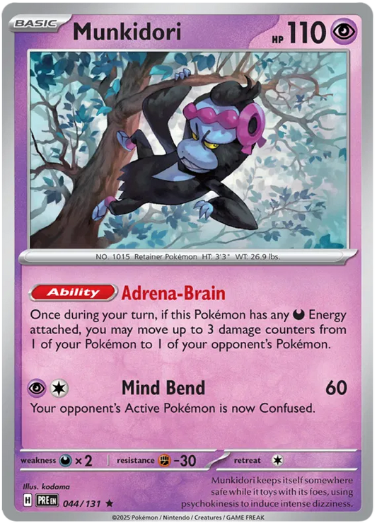 Munkidori 44/131 Reverse Holo | Prismatic Evolutions | Pokemon Card