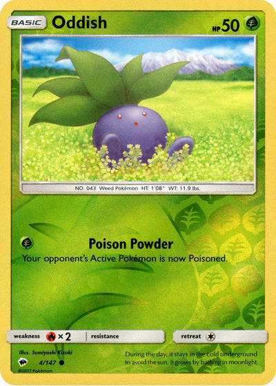 Oddish 4/147 Reverse Holo | Burning Shadows | Pokemon Card