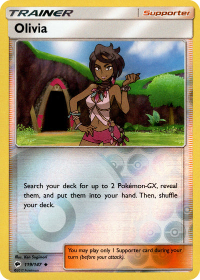 Olivia 119/147 Reverse Holo | Burning Shadows | Pokemon Card