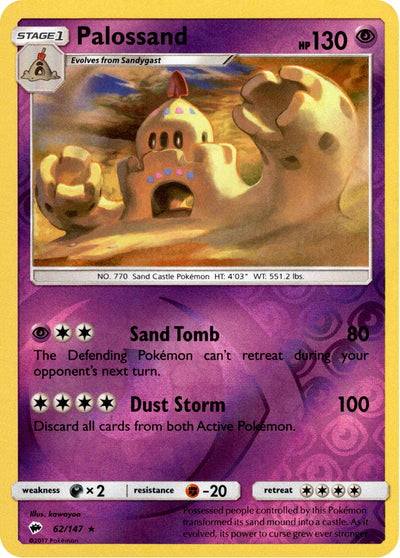 Palossand 62/147 Reverse Holo | Burning Shadows | Pokemon Card