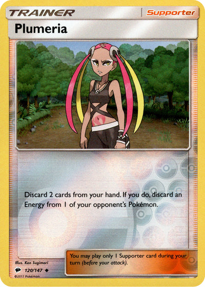 Plumeria 120/147 Reverse Holo | Burning Shadows | Pokemon Card