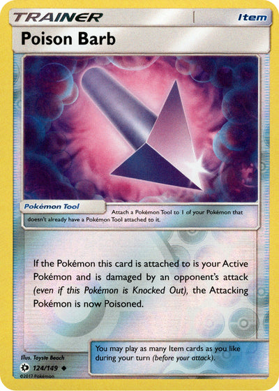 Poison Barb 124/149 Reverse Holo | Sun & Moon | Pokemon Card