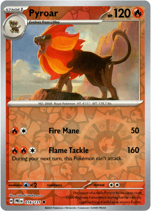 Pyroar 16/131 Reverse Holo | Prismatic Evolutions | Pokemon Card