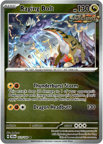 Raging Bolt 111/142 Reverse Holo | Stellar Crown | Pokemon Card