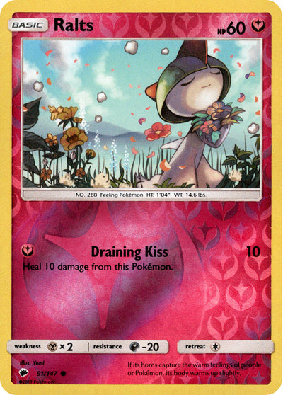 Ralts 91/147 Reverse Holo | Burning Shadows | Pokemon Card