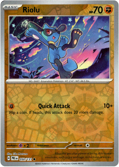 Riolu 50/131 Reverse Holo | Prismatic Evolutions | Pokemon Card