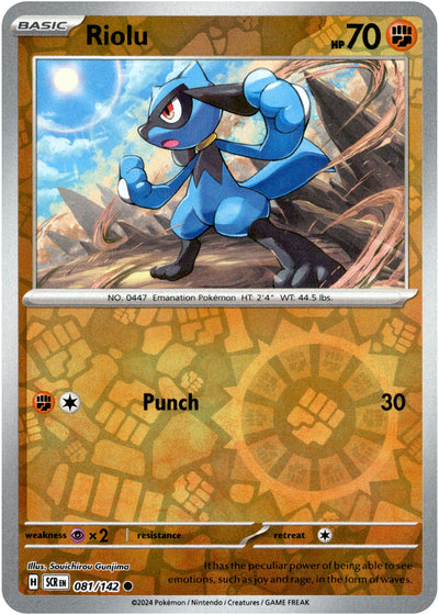 Riolu 81/142 Reverse Holo | Stellar Crown | Pokemon Card