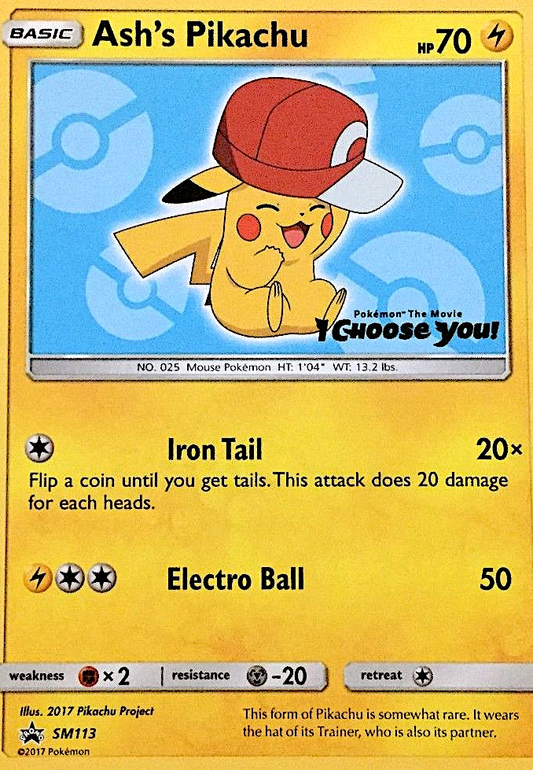 Ash's Pikachu SM113/248 Promo | SM Black Star Promos | Pokemon Card
