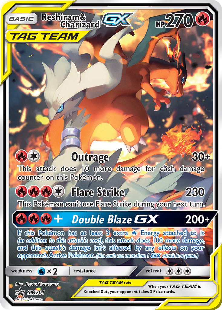 Reshiram & Charizard-GX SM201/248 Promo | SM Black Star Promos | Pokemon Card