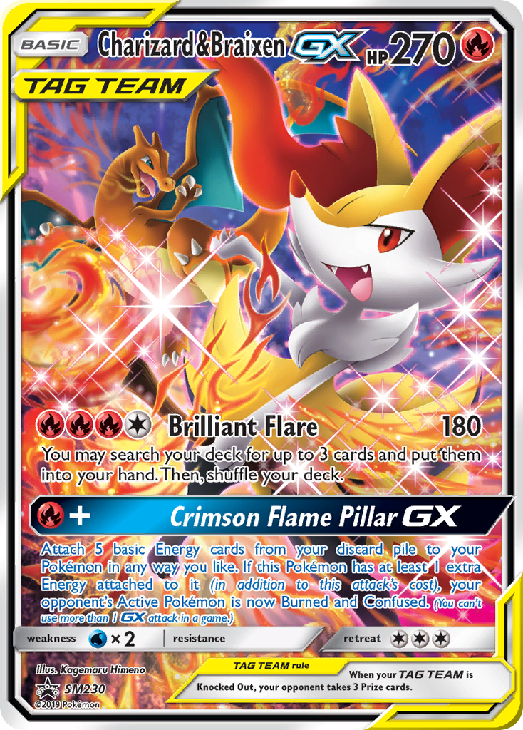 Charizard & Braixen-GX SM230/248 Promo | SM Black Star Promos | Pokemon Card