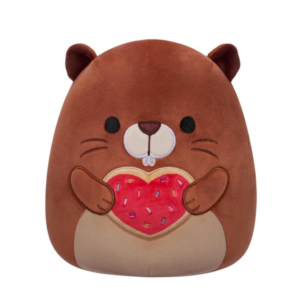 Beaver with Heart Cookie ~ 7.5" 2024 Valentines Day Squishmallow Plush ~ IN STOCK!