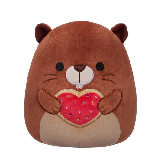 Beaver with Heart Cookie ~ 7.5" 2024 Valentines Day Squishmallow Plush ~ IN STOCK!