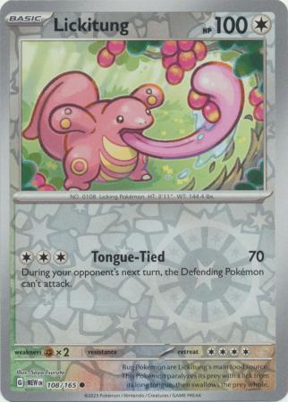 Lickitung 108/165 Reverse Holo | 151 | Pokemon Card