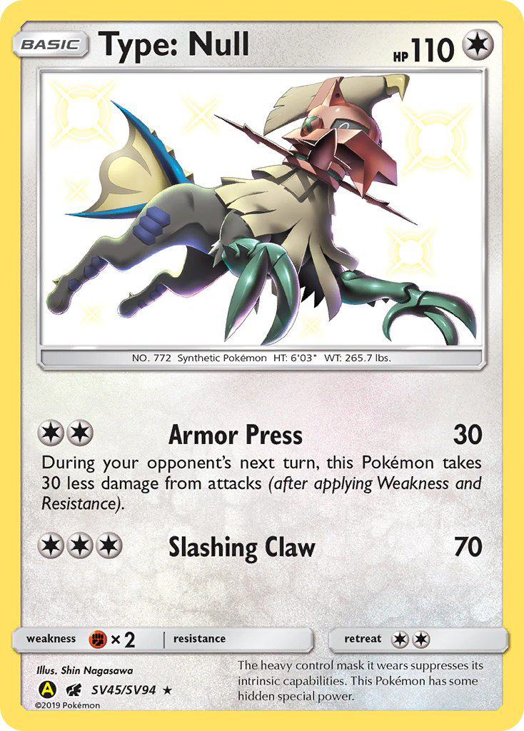 Type: Null SV45/94 Rare Shiny | Hidden Fates Shiny Vault | Pokemon Card
