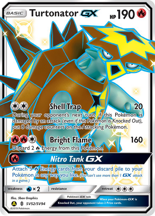 Turtonator-GX SV52/94 Rare Shiny GX | Hidden Fates Shiny Vault | Pokemon Card