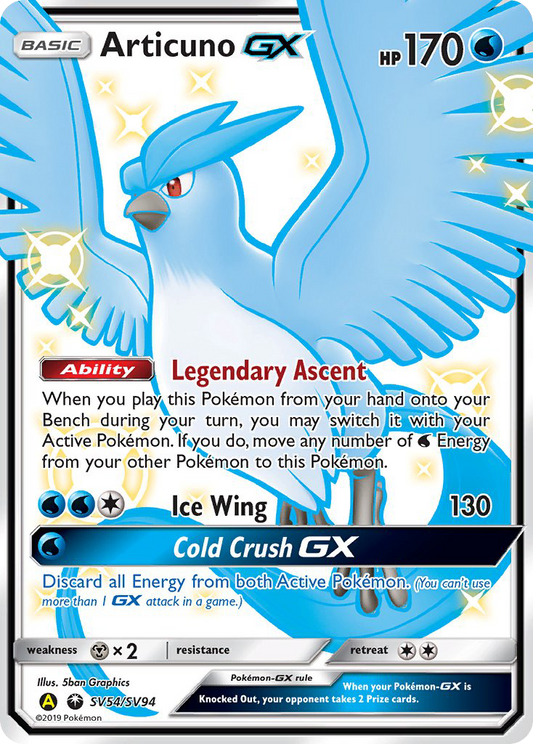 Articuno-GX SV54/94 Rare Shiny GX | Hidden Fates Shiny Vault | Pokemon Card