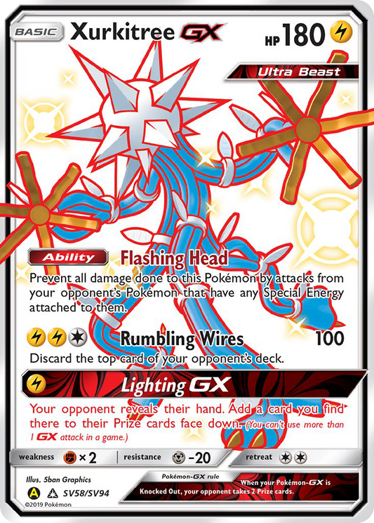 Xurkitree-GX SV58/94 Rare Shiny GX | Hidden Fates Shiny Vault | Pokemon Card