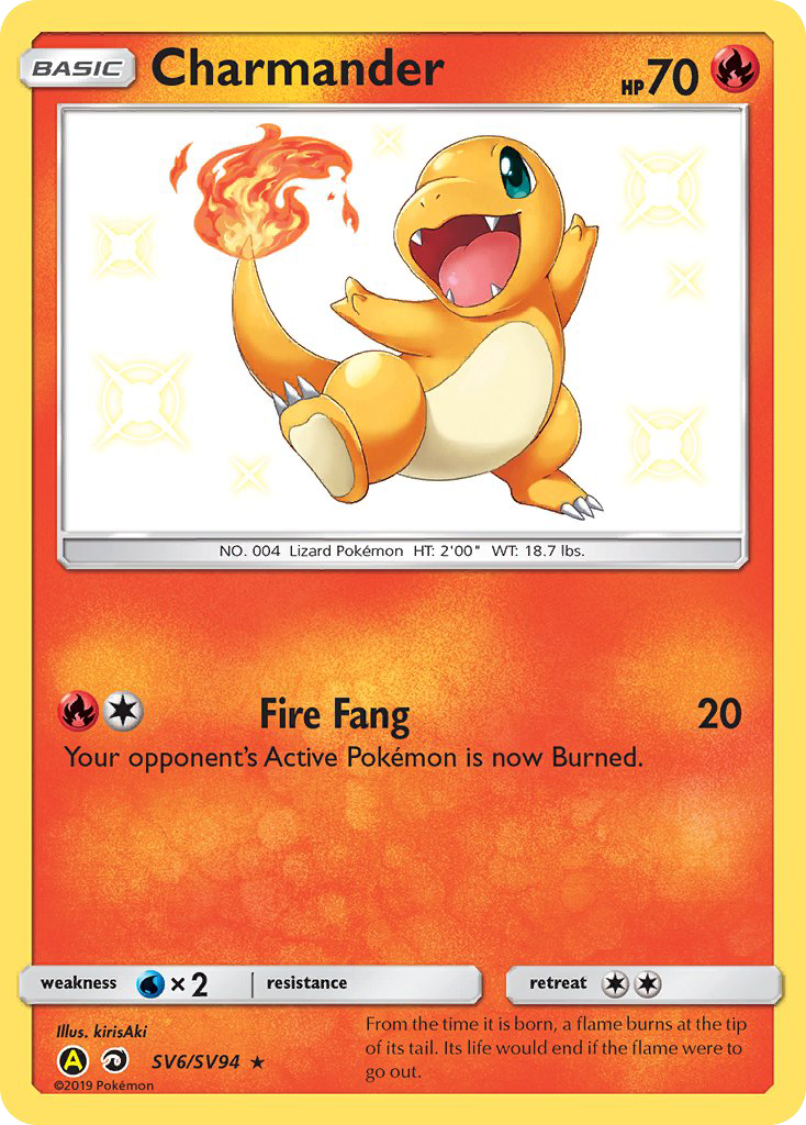 Charmander SV6/94 Rare Shiny | Hidden Fates Shiny Vault | Pokemon Card