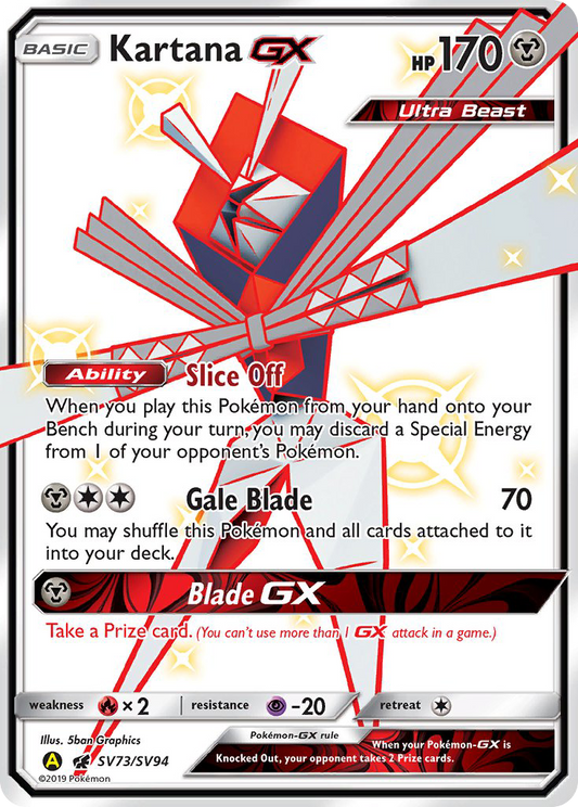 Kartana-GX SV73/94 Rare Shiny GX | Hidden Fates Shiny Vault | Pokemon Card