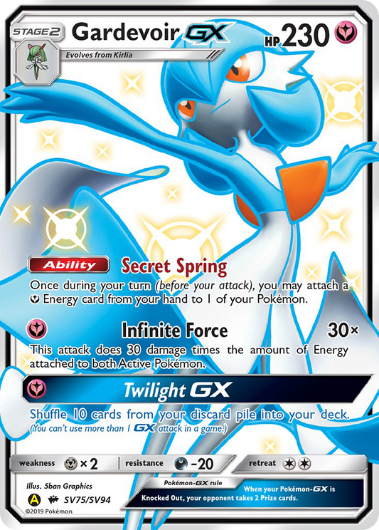 Gardevoir-GX SV75/94 Rare Shiny GX | Hidden Fates Shiny Vault | Pokemon Card
