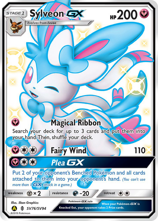 Sylveon-GX SV76/94 Rare Shiny GX | Hidden Fates Shiny Vault | Pokemon Card
