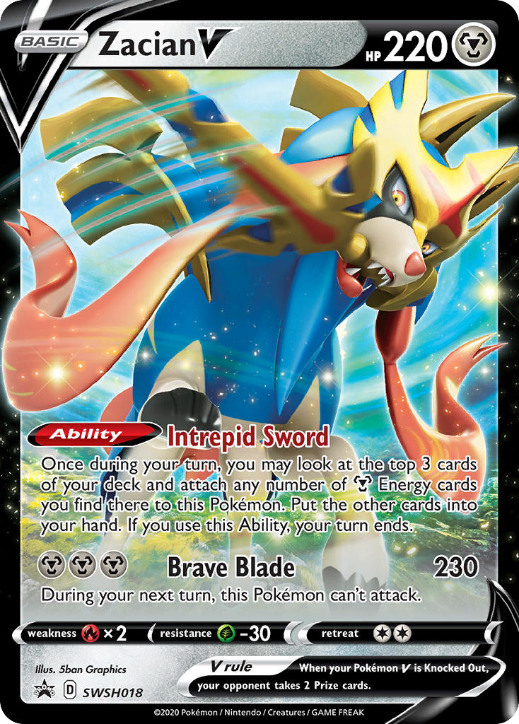 Zacian V SWSH018/307 Promo | SWSH Black Star Promos | Pokemon Card