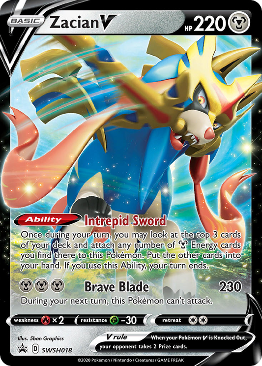 Zacian V SWSH018/307 Promo | SWSH Black Star Promos | Pokemon Card