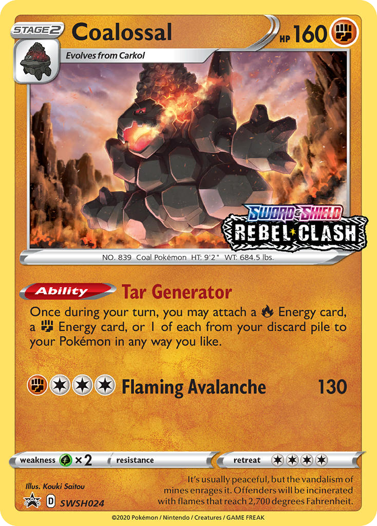 Coalossal SWSH024/307 Promo | SWSH Black Star Promos | Pokemon Card