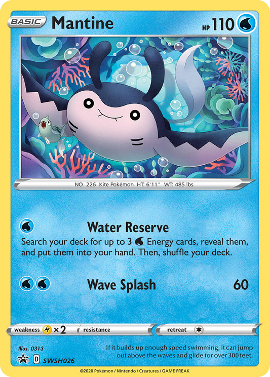 Mantine SWSH026/307 Promo | SWSH Black Star Promos | Pokemon Card