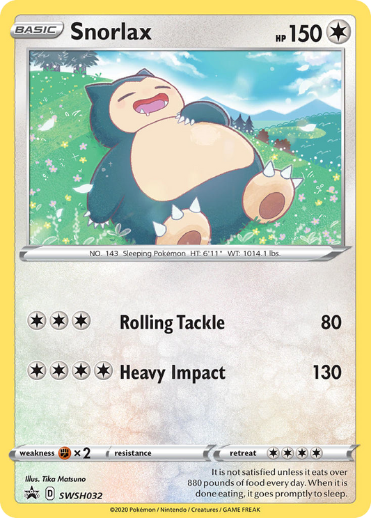 Snorlax SWSH032/307 Promo | SWSH Black Star Promos | Pokemon Card