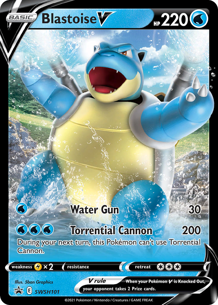 Blastoise V SWSH101/307 Promo | SWSH Black Star Promos | Pokemon Card