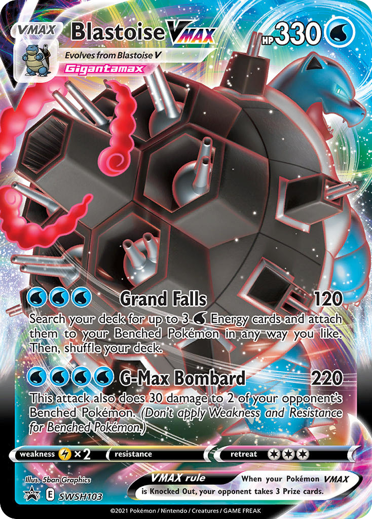 Blastoise VMAX SWSH103/307 Promo | SWSH Black Star Promos | Pokemon Card