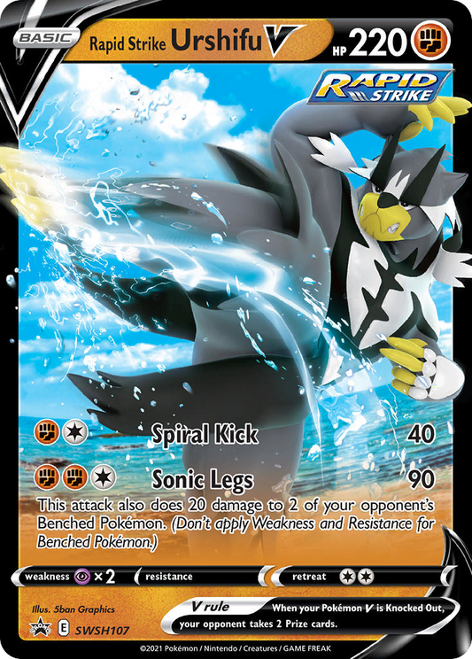 Rapid Strike Urshifu V SWSH107/307 Promo | SWSH Black Star Promos | Pokemon Card