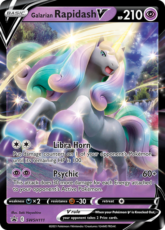 Galarian Rapidash V SWSH111/307 Promo | SWSH Black Star Promos | Pokemon Card