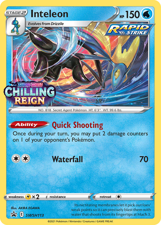 Inteleon SWSH113/307 Promo | SWSH Black Star Promos | Pokemon Card
