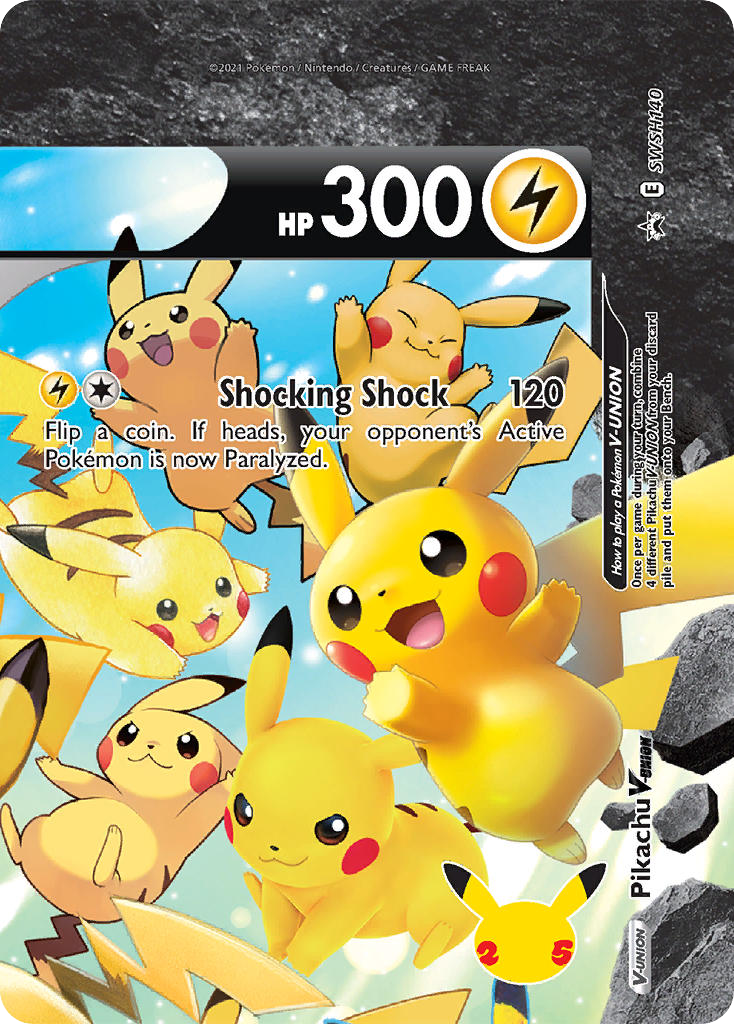 Pikachu V-UNION SWSH140/307 Promo | SWSH Black Star Promos | Pokemon Card
