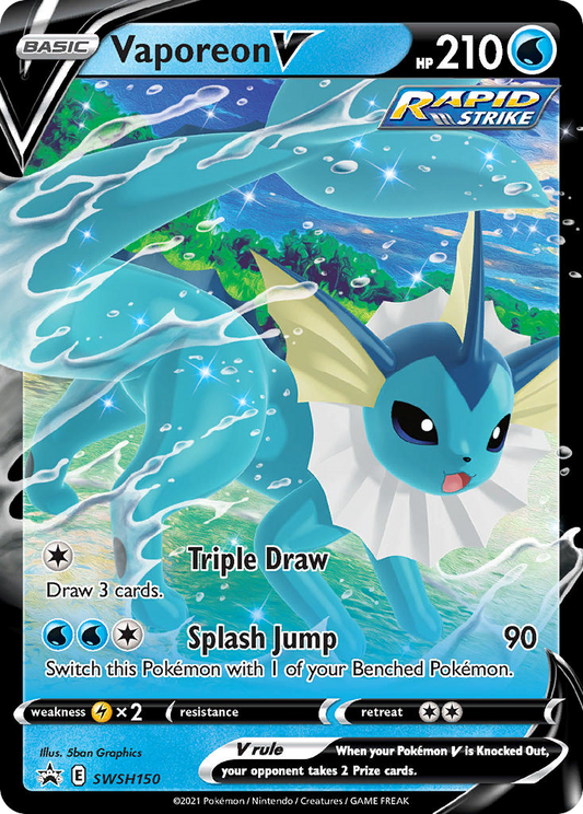 Vaporeon V SWSH150/307 Promo | SWSH Black Star Promos | Pokemon Card