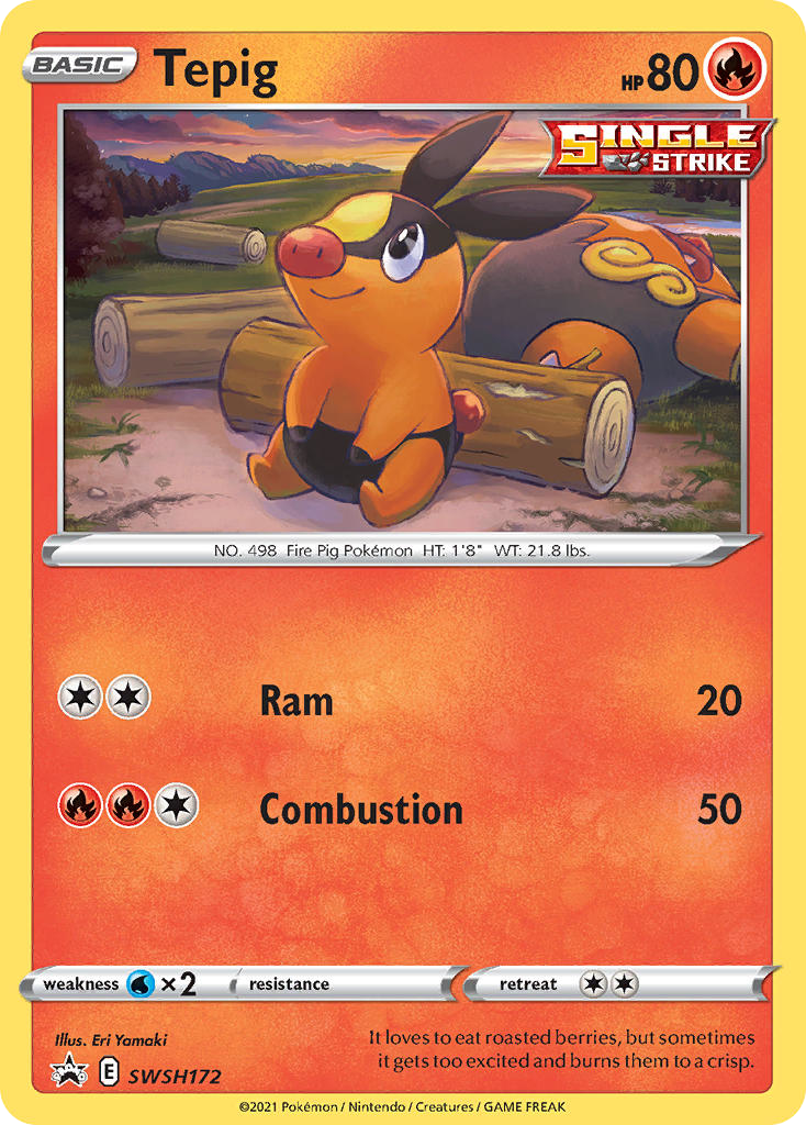 Tepig SWSH172/307 Promo | SWSH Black Star Promos | Pokemon Card